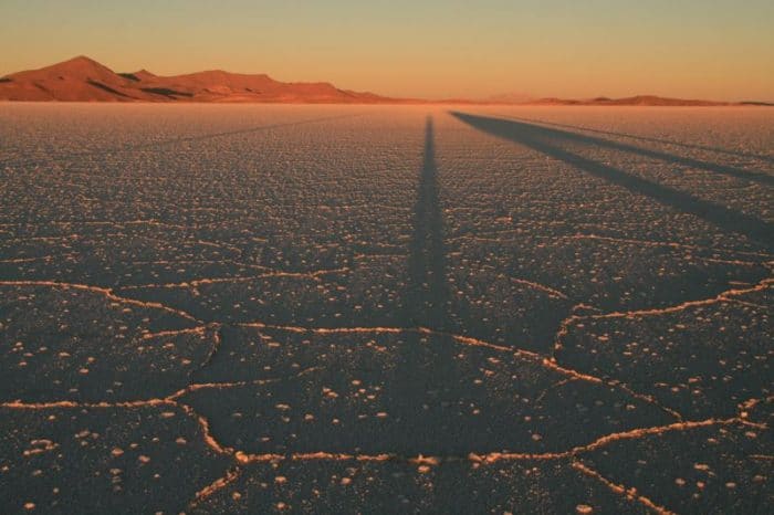 Sunrise on Salt Flats