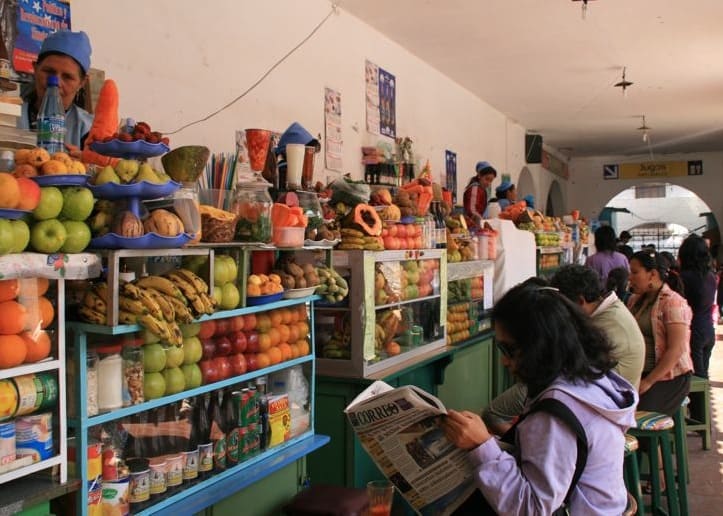 Juice stalls in the Mercado Central, Sucre