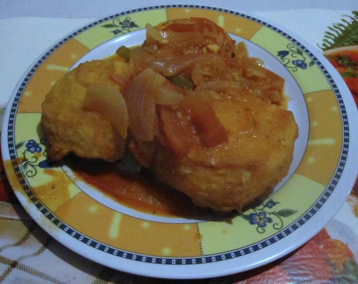 Papas rellenas made during our cooking class