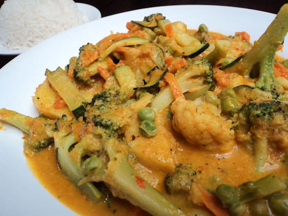 Vegetarian Curry at Govindas, Cuenca, Ecuador