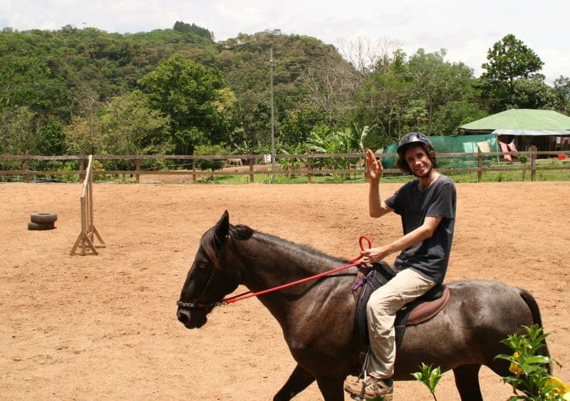 Simon riding Zorba at Establos San Rafael