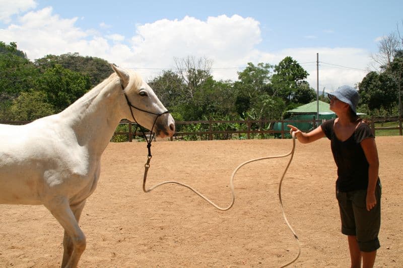 Erin playing the Yo Yo game with Campanita