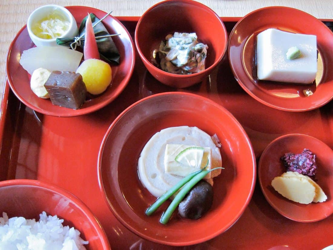 Japanese vegetarian meal at Shigestu temple, Kyoto