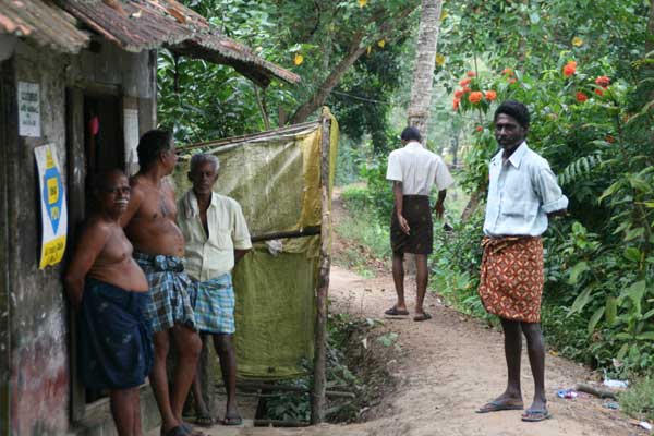 Meeting locals in the Kerala Backwaters