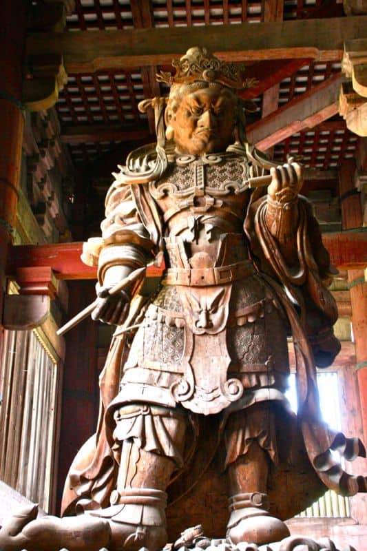 Nio or guardian statue at Todai-ji temple in Nara, Japan