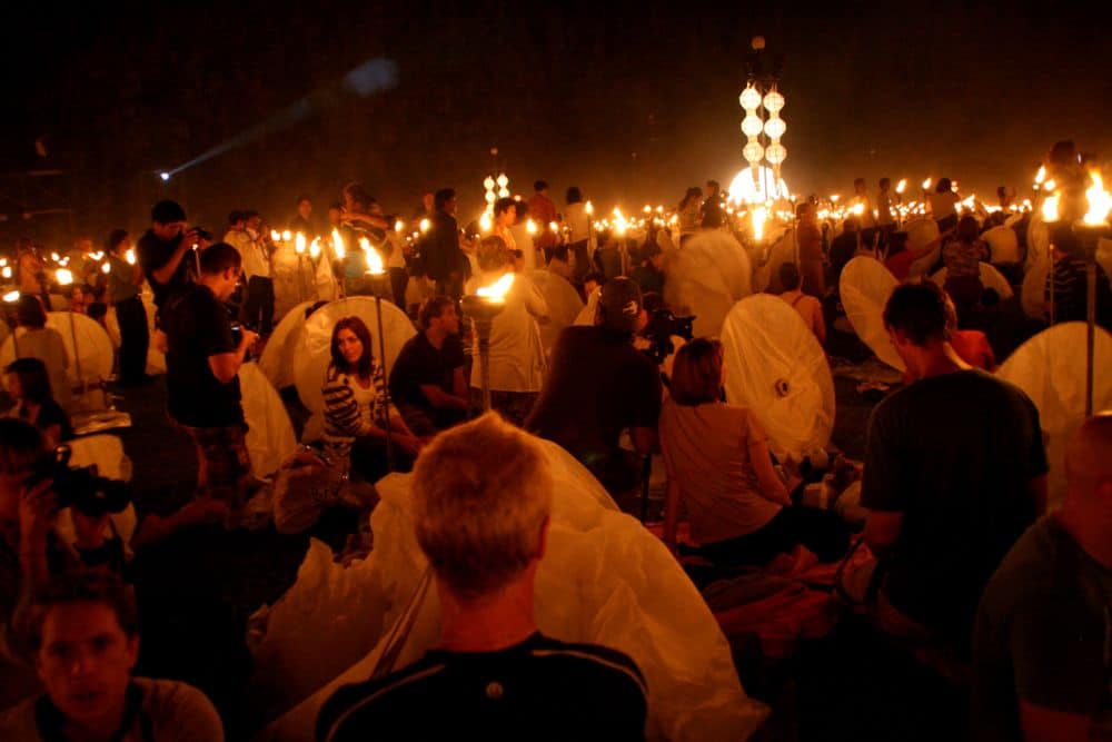 Waiting to release lanterns at Yee Peng