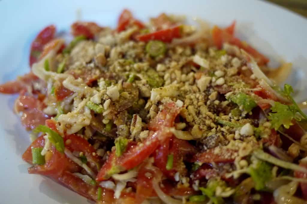 Burmese Tomato Salad in Chiang Mai 