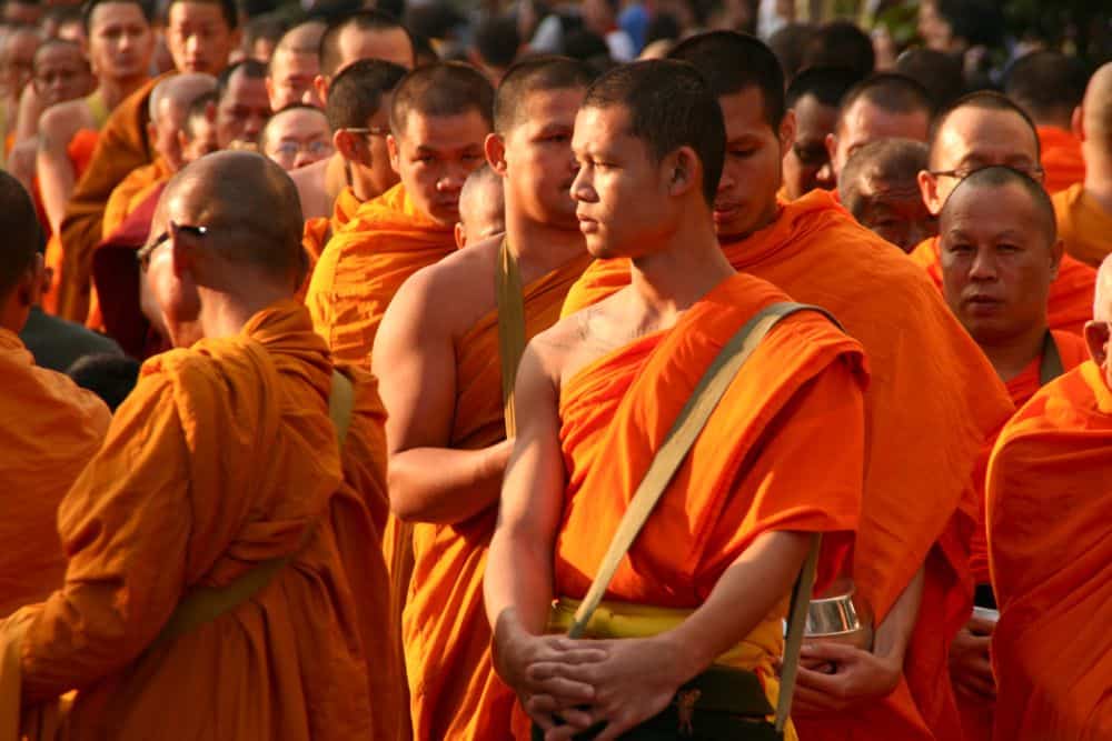 12600 monks collecting alms in Chiang Mai, Thailand