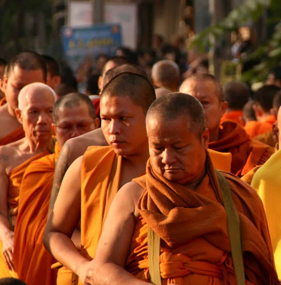 Serious expressions of 12,600 monks, Chiang Mai