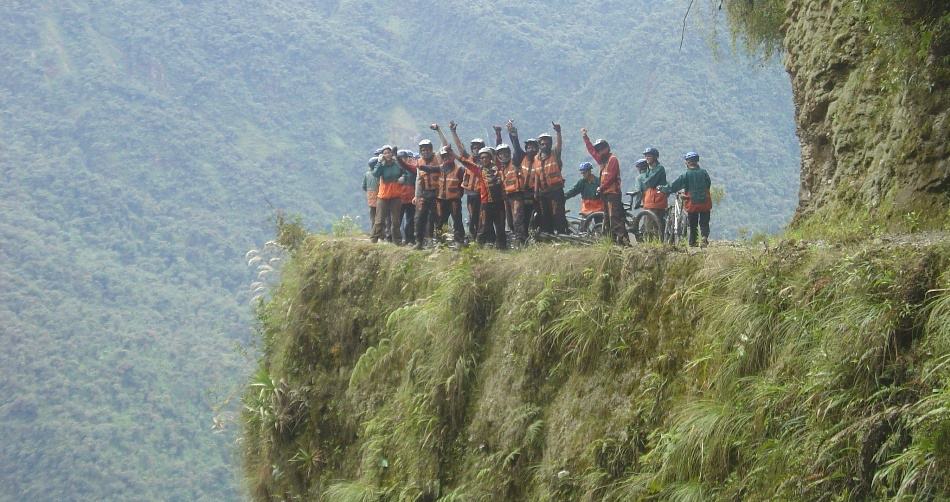 Mountain biking down the Dangerous Road, Bolivia