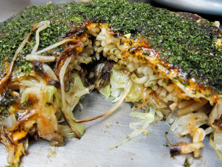 Vegetarian okonomiyaki in Hiroshima