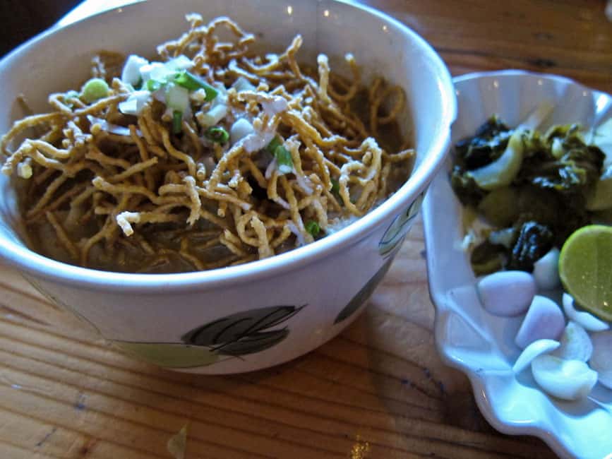 Vegetarian khao soi at Aum, Chiang Mai