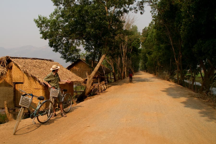 Simon cycling at Inle Lake