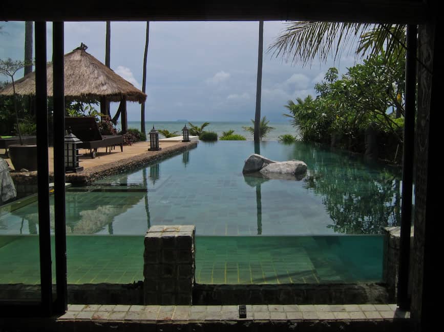 Pool view from the terrace living room