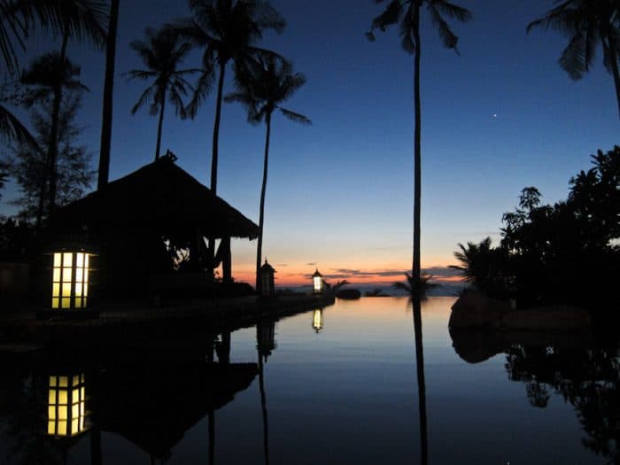 Evening at our private infinity pool