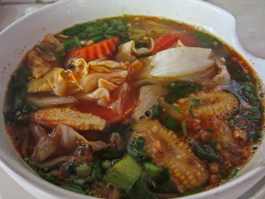 Tom Yam Vegetable Noodle soup, Drunken Sailors, Koh Lanta, Thailand