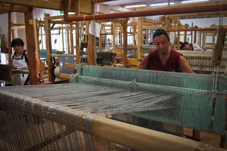 Weaver at Loom Weaver at Loom