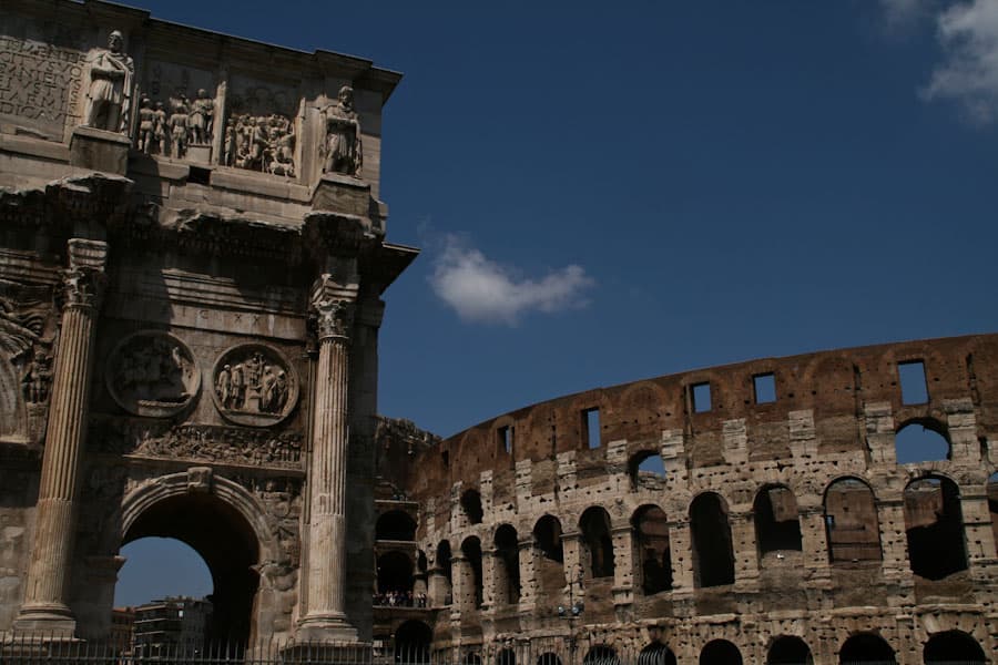 Colosseum and arch Colosseum and arch