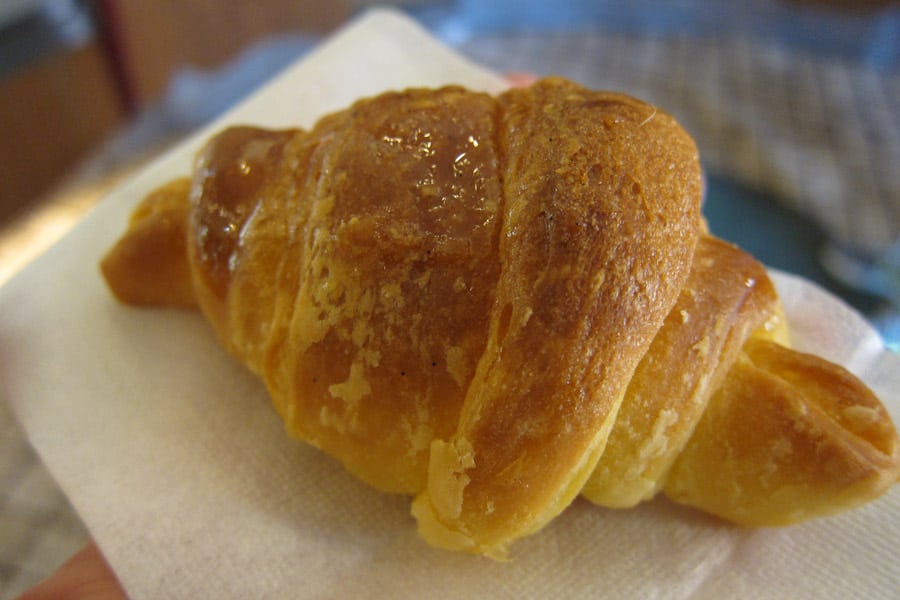 An Italian Cornetto - the first stop on our Eating Italy Taste of Testaccio Rome food tour