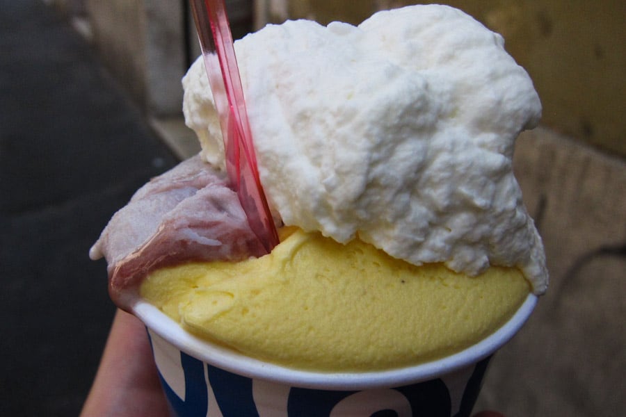 Amarena and crema gelato Amarena and crema gelato