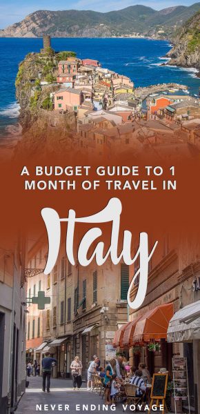 Kiek kainuoja kelionė Italijoje vienam mėnesiui?  Čia rasite biudžeto paskirstymą.
