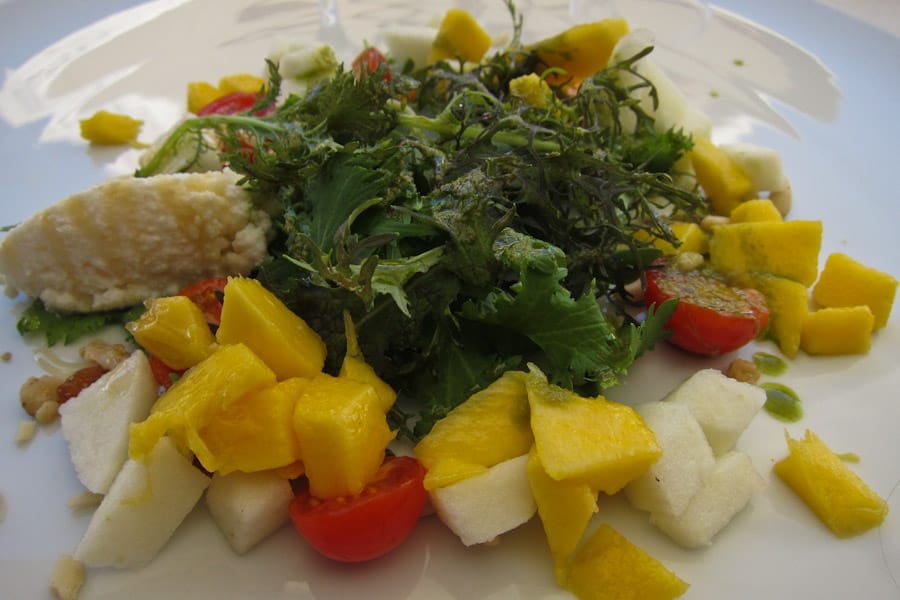 Mango and fresh cheese salad at DOC restaurant, Douro Valley 18