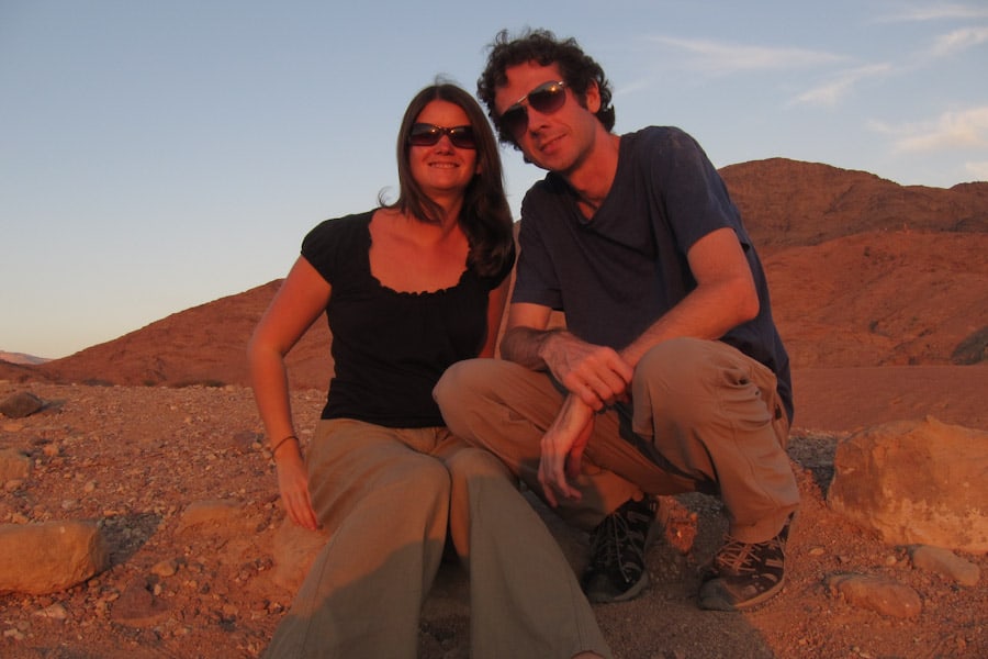 Us watching sunset near Feynan Ecolodge