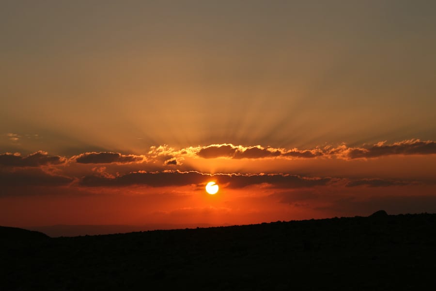 Sunset near Feynan Ecolodge