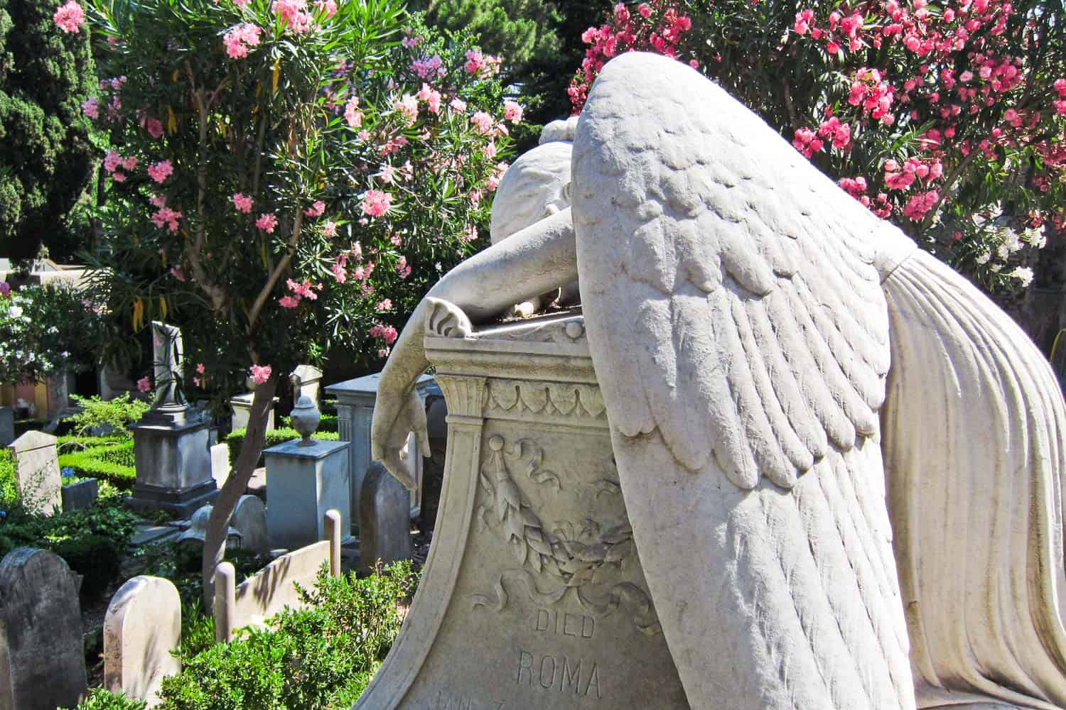 Angel on Emelyn Story's grave in non-Catholic cemetery in Testaccio, Rome