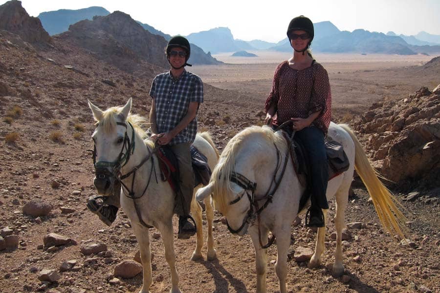 Us horse riding in Wadi Rum, Jordan Us horse riding in Wadi Rum, Jordan