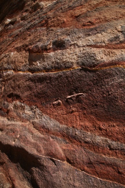 Colourful rock at Petra
