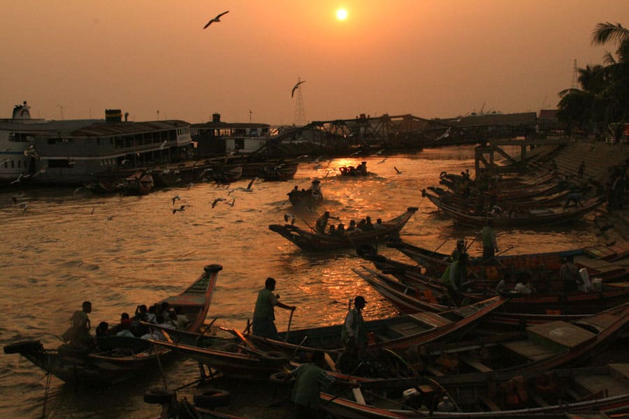 Jetty near Kheng Hock Keong, Yangon, Burma