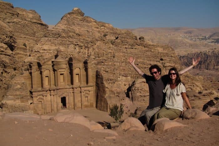 Us at the Monastery at Petra, Jordan