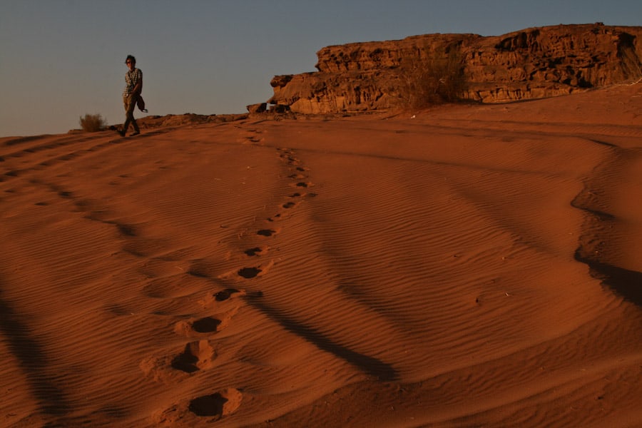 Simon at Wadi Rum sand dunes