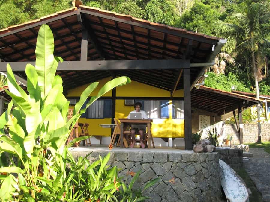 Simon working in Ilha Grande, Brazil