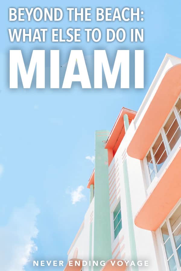 Miami is known for its beach and party scene, but here are some alternative things to do if you don't just want to sunbathe all day! From Little Havana to Art Deco architecture, it's all in this travel guide. #miami #florida #littlehavana #usa #usatravel #floridatravel #thingstodoinmiami #miamitravel