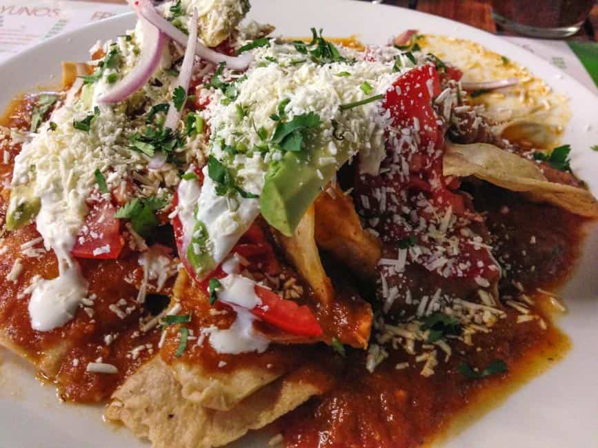 Chilaquiles at La Ceiba, Playa del Carmen