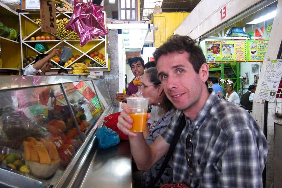 Simon at juice stall
