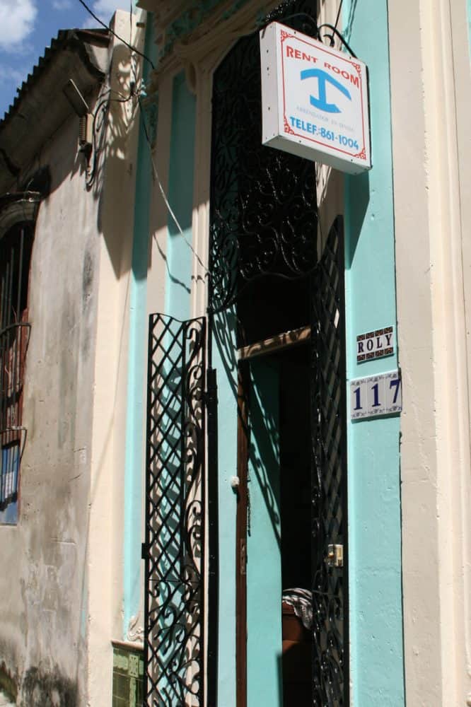 Casa particular sign in Cuba