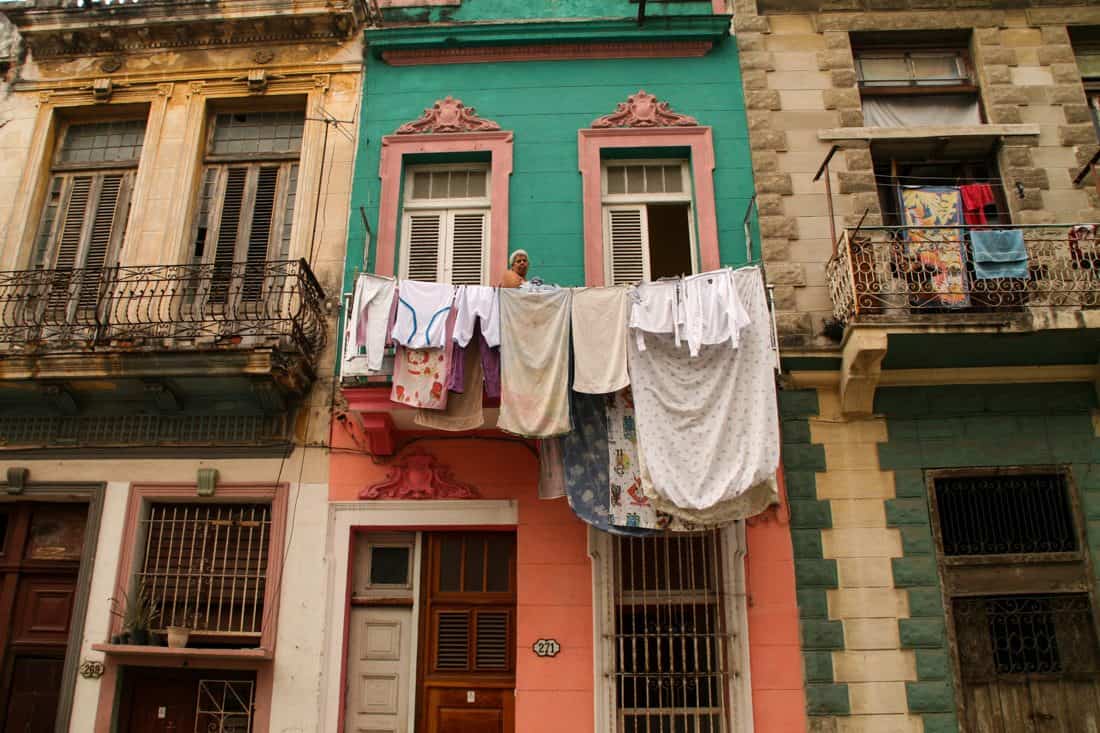 Laundry in a Havana street, Cuba