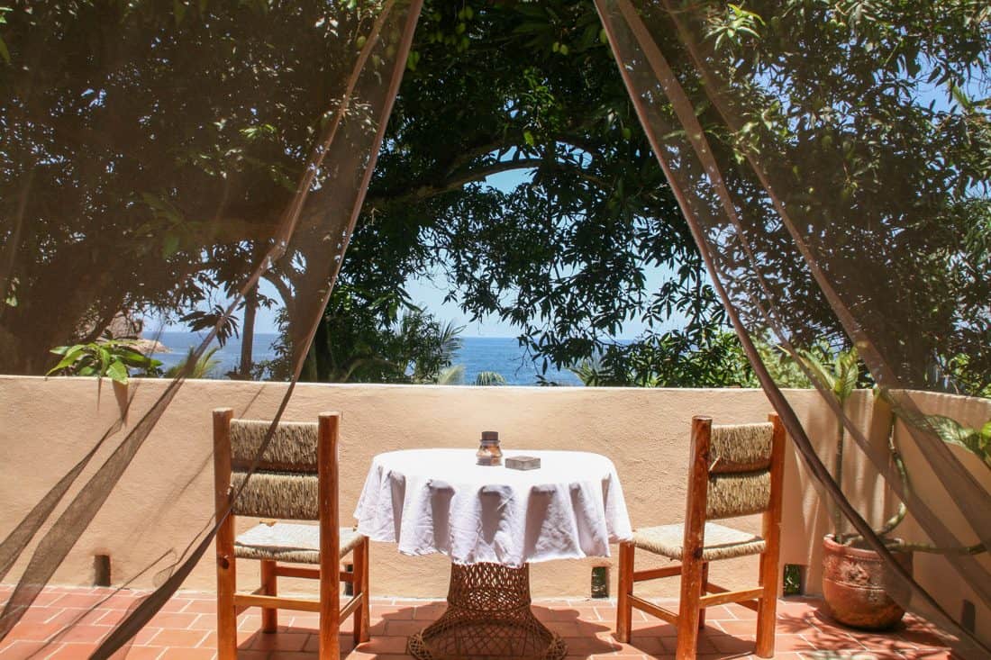 View from our bed, Casita Los Mangos, Majahuitas