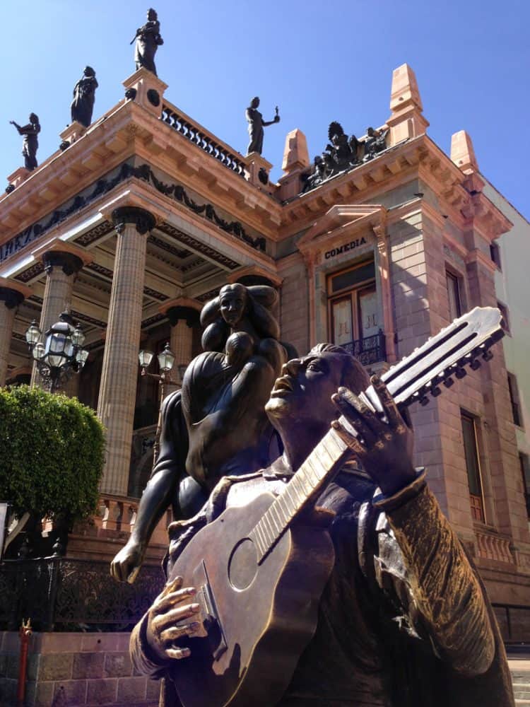 Statues outside Teatro Juarez, Guanajuato
