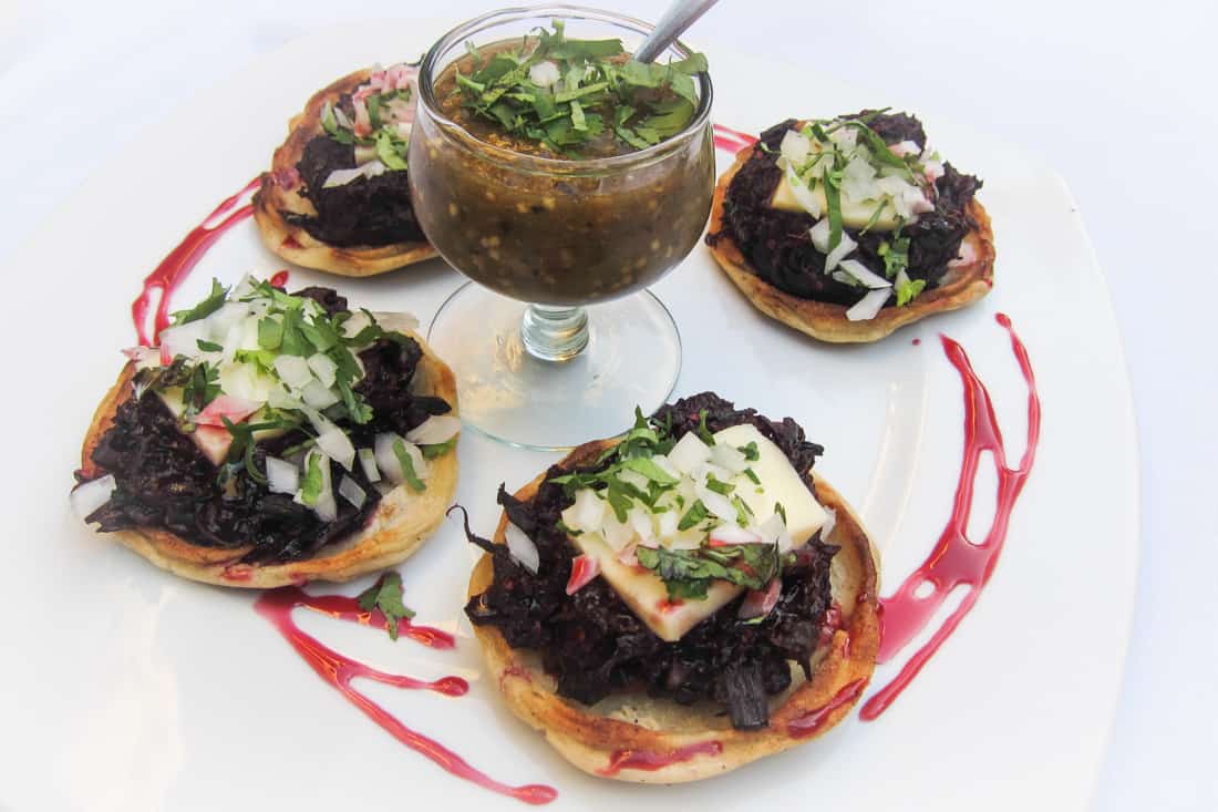 Jamaica sopes, Bistro Organico, San Pancho