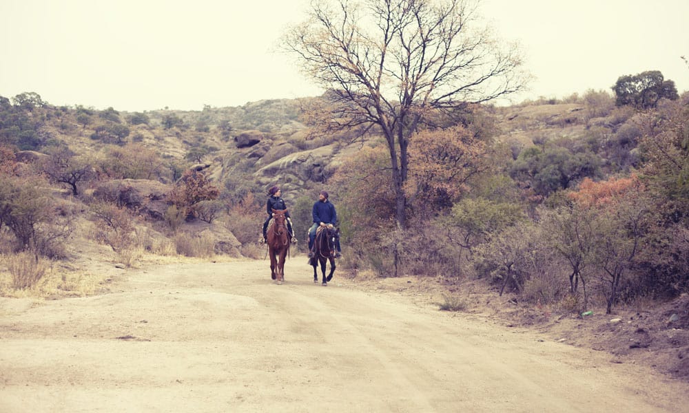 Victoria and Steve horseriding at Capilla del Monte