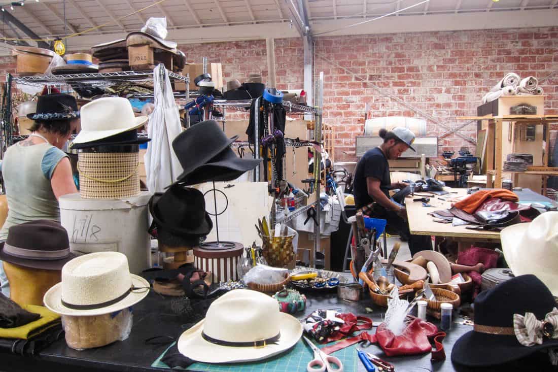 Making O'Lover Hats at the 25th St Collective, Oakland