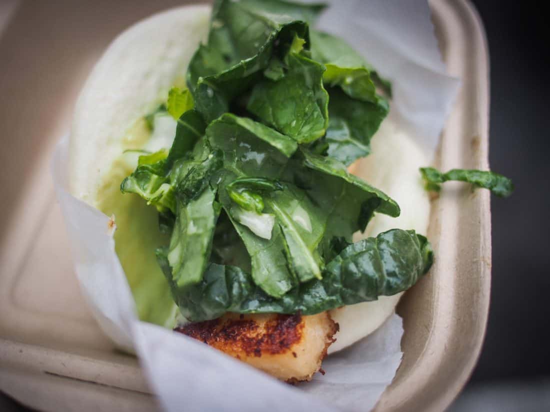 Steamed tofu gua bao at The Chairman truck