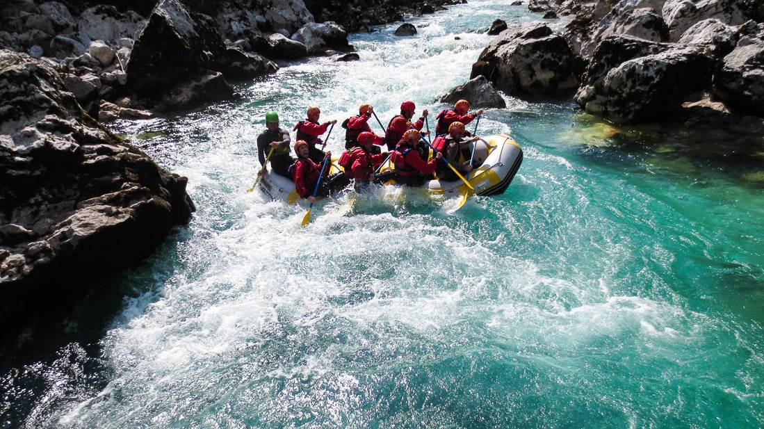 Rafting on the Soča river, Slovenia