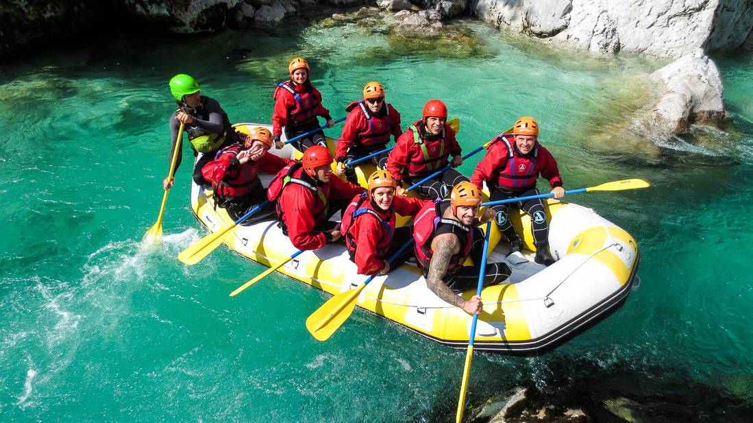 Rafting on the Soča river, Slovenia