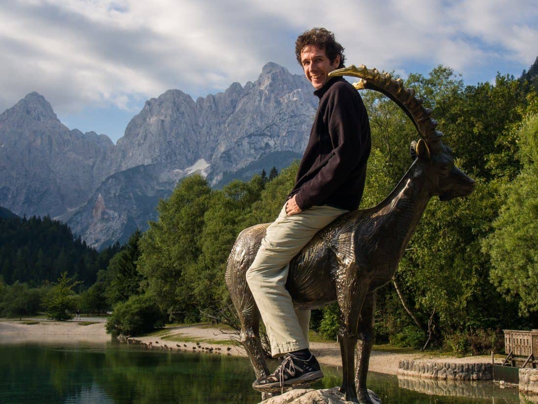 Goat at Jasna Lake, Triglav National Park, Slovenia