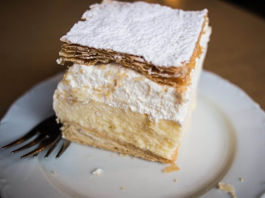 Bled cream cake at Smon cafe